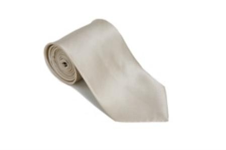 Sand 100% Silk Solid Necktie With Handkerchief Buy 10 of same color Tie For $25 Each-Men's Neck Ties - Mens Dress Tie - Trendy Mens Ties