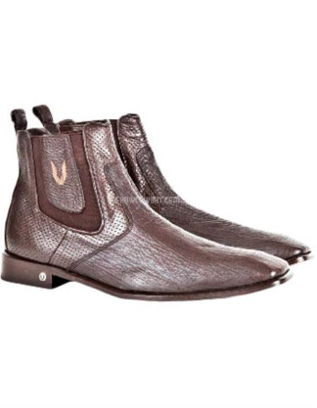 Men's Brown Vestigium Genuine Sharkskin Chelsea Boots