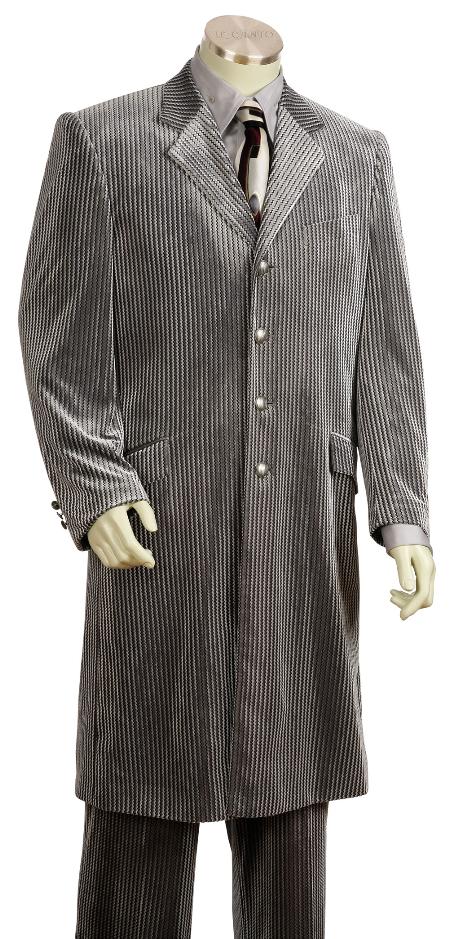 Mens Zoot Suit Mens Fashionable Long Suit Silver 45'' Long Jacket EXTRA LONG JACKET Maxi Very Long 
