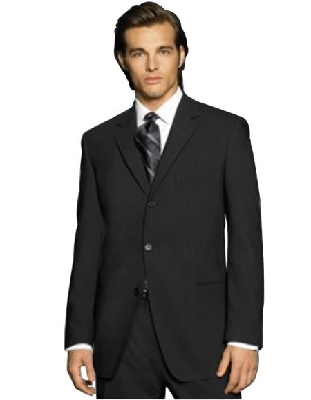 Exclusive Simple & Classy Smooth Solid Black Men's Three Buttons Style suit premier quality italian fabric