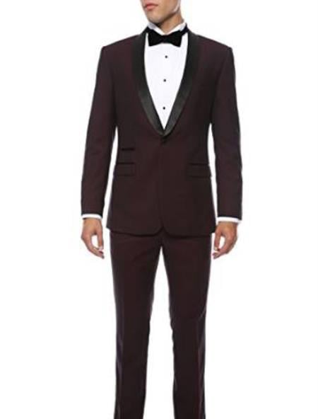 Men Soft Velvet Wine Maroon 1 Button Dinner Jacket Tuxedo Blazer Smart Casual Fit