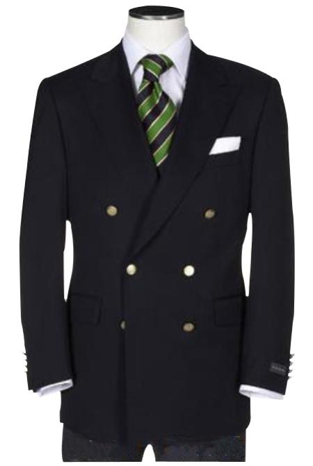 Quality Solid Black Double Breasted Suit Blazer With Best Cut & Fabric Men's 