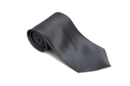 Steel 100% Silk Solid Necktie With Handkerchief Buy 10 of same color Tie For $25 Each-Men's Neck Ties - Mens Dress Tie - Trendy Mens Ties