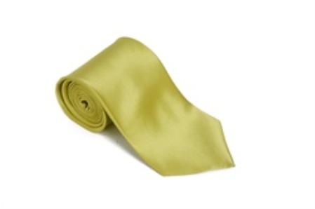 Sulphur 100% Silk Solid Necktie With Handkerchief Buy 10 of same color Tie For $25 Each-Men's Neck Ties - Mens Dress Tie - Trendy Mens Ties