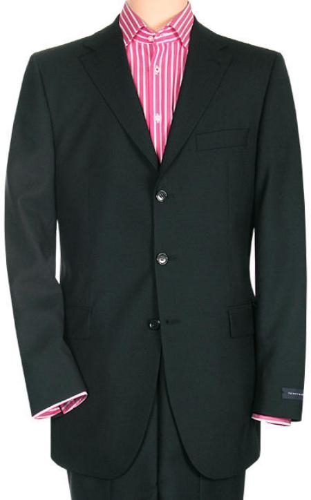 Jet Power Black Solid Black With Sheen!! Super 150's Men's Cheap Priced Business Suits Clearance Sale Side Back Vent Available in 2 or 3 Buttons Style Regular Classic Cut