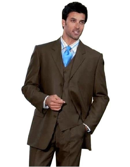 1 One Pleat Pants With 3 Btn Side Vent Jacket Super Light Weight Viscose~Rayon Fabric 3 ~ - Three Piece Suit