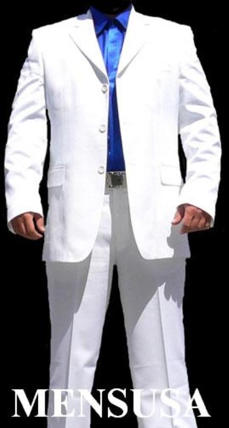 Men's All White Suit For Men Joun Paul 3 Buttons Super Cool Suit