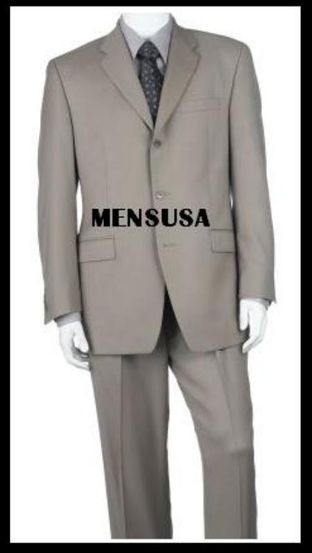 Mens Formal Luxeriouse High End Notch Lapel Side Vented Suit 3 Buttons Full Canvas 100/% Wool Solid Tan ~ Beige