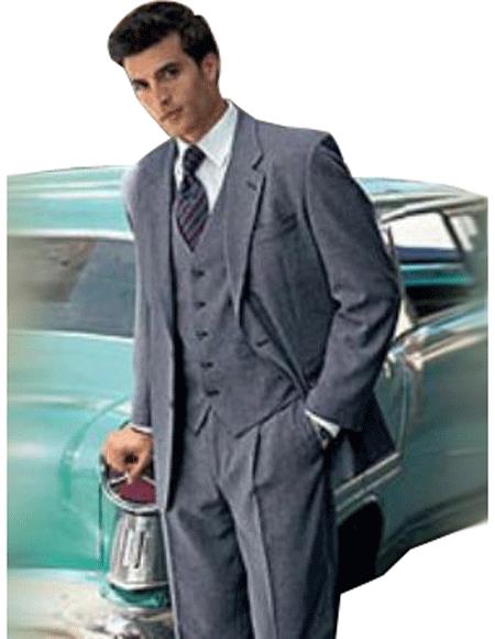 Men's Medium Gray 3 ~ Three Piece Suit made from Super 150's