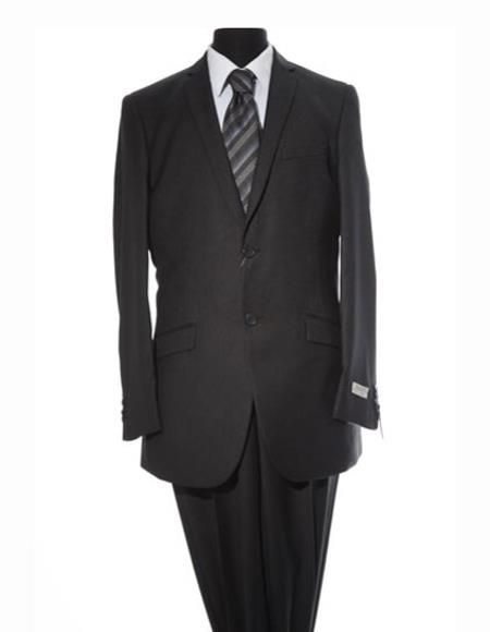 Men's 2 ButtonStripe Pattern Black Suit
