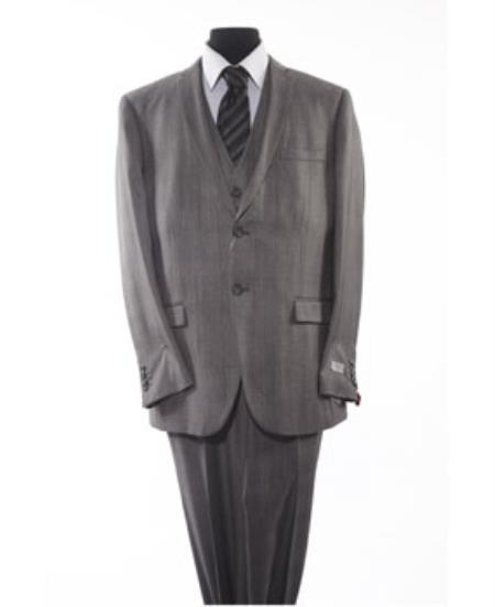 Men's Grey 2 Piece 2 Button Suit