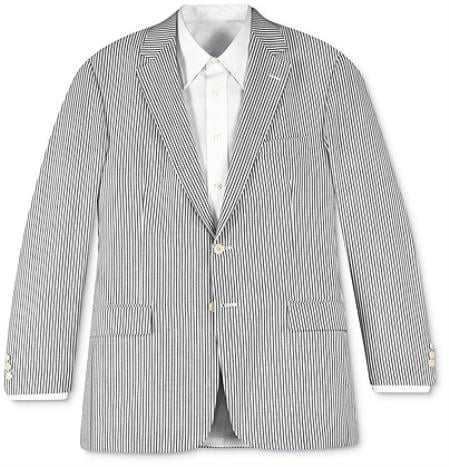 Sear Sucker Suit Seersucker Suit Two-button Seersucker Sear sucker White suit & Black~Gry Stripe ~ Pinstripe Suit Available in big and tall sizes