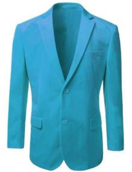 Velvet Blazer - Mens Velvet Jacket Mens American Regular-Fit 2 Button Aqua Turquoise Color