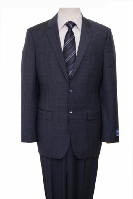 Men's Dark Navy 2 Button Front Closure  100% Wool Dark Blue Suit