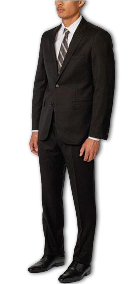 Alberto Nardoni Authentic Brand Men's Black   100% Wool Double Vent Two Piece Suit