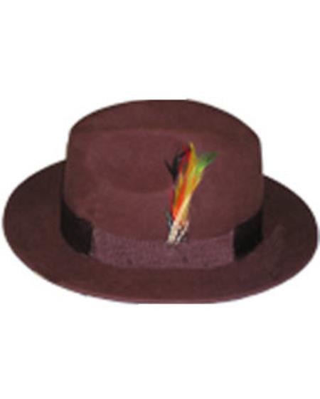 Men's Untouchable Rust Fedora Wool Dress Hat