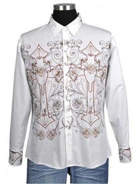 Men's Casuasl Shirt With Embroidered Design By Milano Moda Style SG37