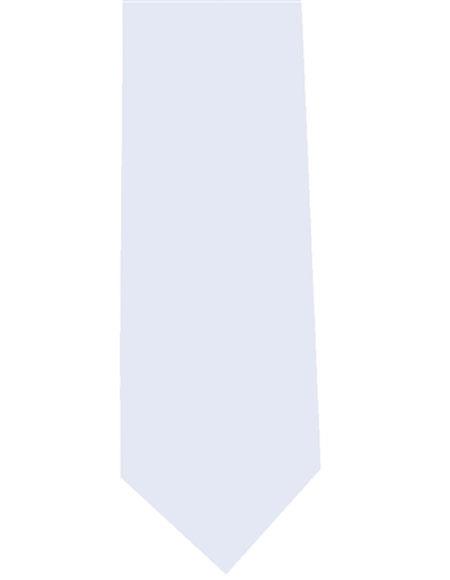 Men's Extra Long Polyester Neck Tie White-Men's Neck Ties - Mens Dress Tie - Trendy Mens Ties