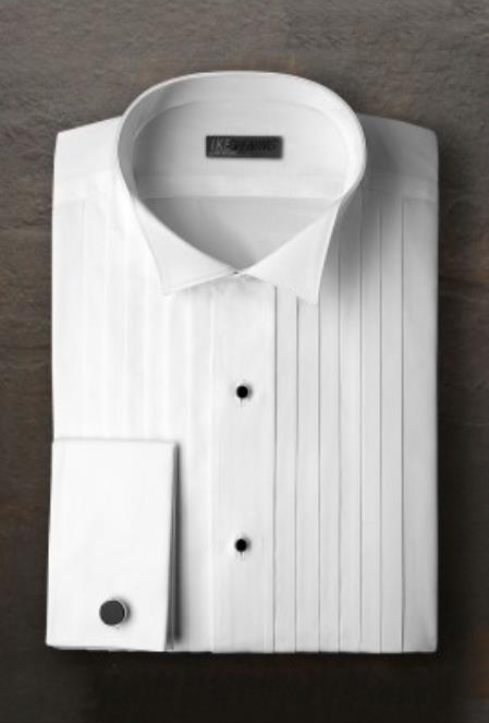 Alexander White Pleated Wingtip Tuxedo Shirt Ike Evening by Tuxedo Authentic Brand