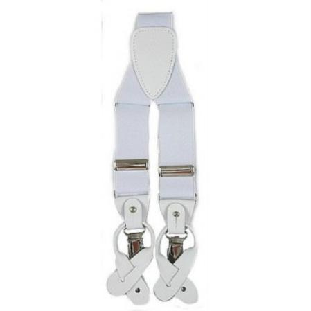 Men's classic white metallic Suspender