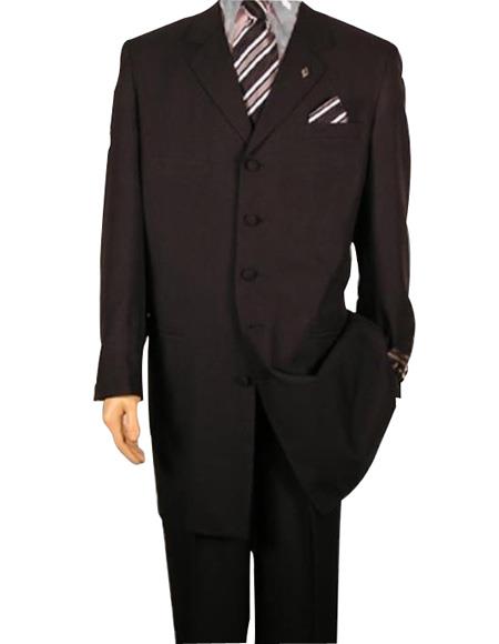 Men's Solid Simple Liquid Black Fashion Dress 38 Long Jacket ALL SEASON Zoot Suit $139 
