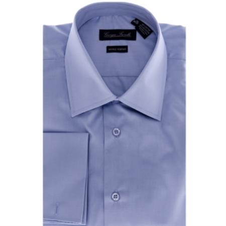 Modern-Fit Solid Blue Men's Dress Shirt