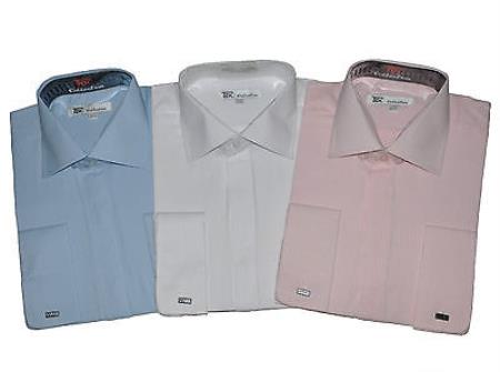 Men's Spread Collar French Cuff Classic Fit Dress Shirt