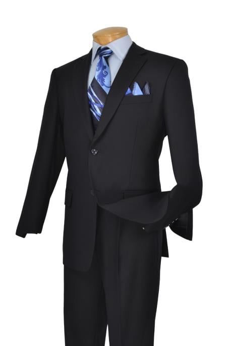 Navy Blue Suit For Men 2 Button Italian Cut Men's Suits 2 Piece 