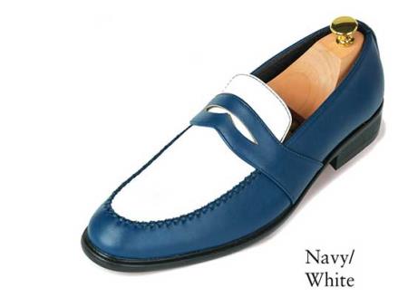 navy blue and white mens dress shoes