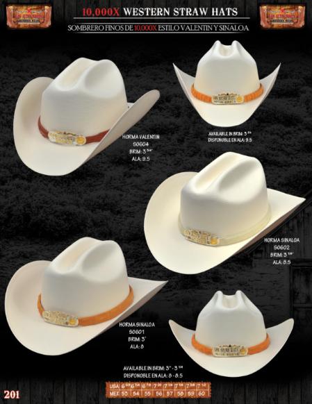 10,000x Tejana Norma Style Western Cowboy Straw Hat 