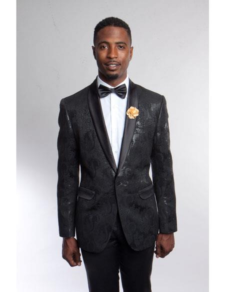 Style#-B6362 Men's Fashion Stage Blazer ~ Sport coat Black