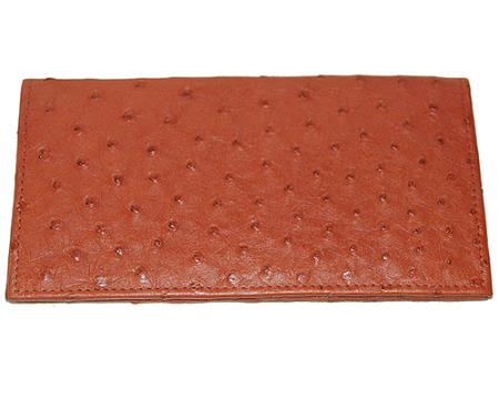 Men's Genuine Exotic Animal Skin Wallet ~ billetera ~ CARTERAS Large Ostrich Wallet Cognac 
