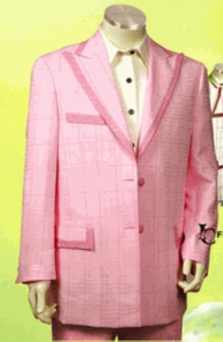 SKU#HD737 Men's Fashion Hot Pink Suit or Tuxedo 2 Buttons With Peak Lapel Trimmed