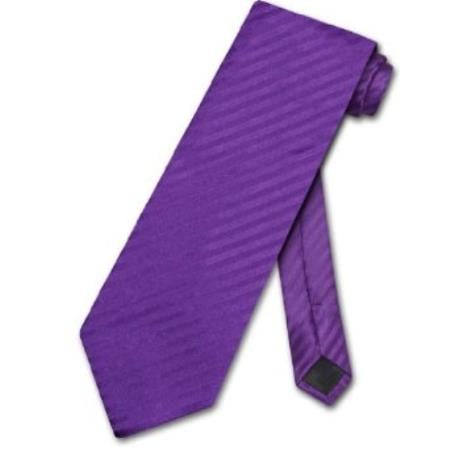 Purple Striped Vertical Stripes Design Men's Neck Tie