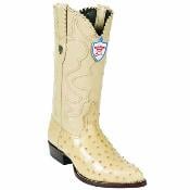 Wild West Boots Original Ostrich Full Quill Skin J Toe Western Style Dress Cowboy Boot Cheap Priced For Sale OnlineSand  - Botas De Avestruz