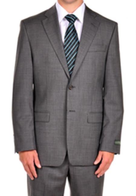 Mix and Match Suits Steel Grey Dress Suit Separates Portly CUT Executive Fit Suit - Mens Portly Suit