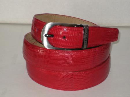 Men's Genuine Authentic Red Lizard Belt