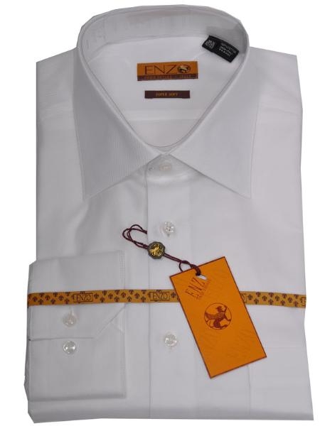 NTDB32M Best Cheap Priced Designer Sale Online Discount Dress Lay down Shirt White Twill Regular Cuff 61102-1-B Men's Dress Shirt