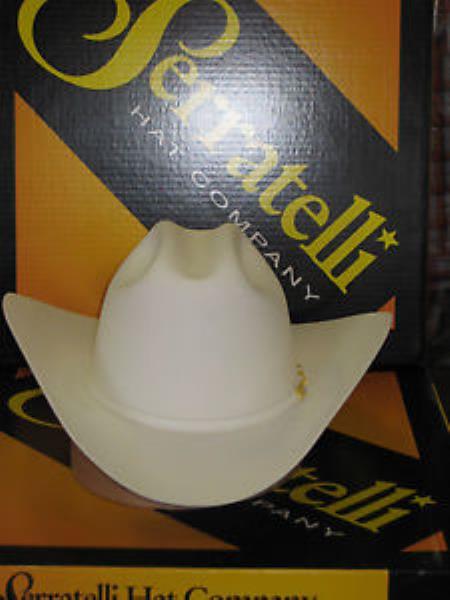 Tejana Serratelli Designer 100x El Comandant White 4 Brim Western Cowboy Hat 