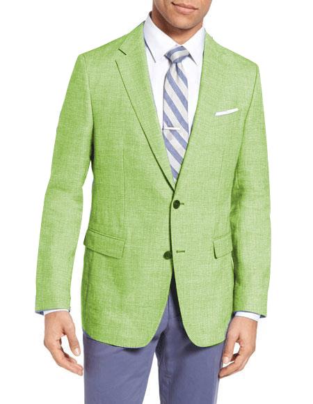 Style#-B6362 Men's Apple Green Fashion Dress Casual Blazer On Sale
