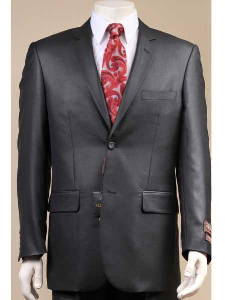 Men's Solid Black 2 Button Suit