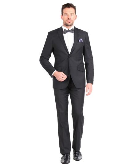 Giorgio Fiorelli Suit Men's Giorgio Fiorelli Black  2 Button Fully Lined Slim Fit Suit