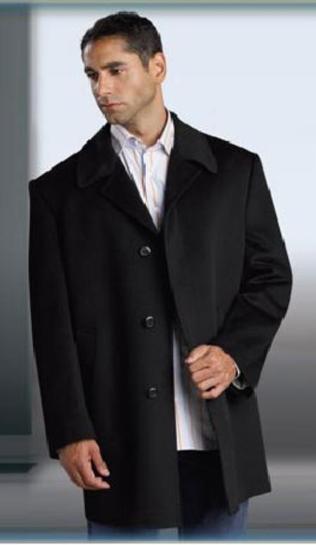 Discounted Sale Shorter Length Wool Blend  Men's Overcoat 3 Buttons Men's Dress Coat under Front Placket