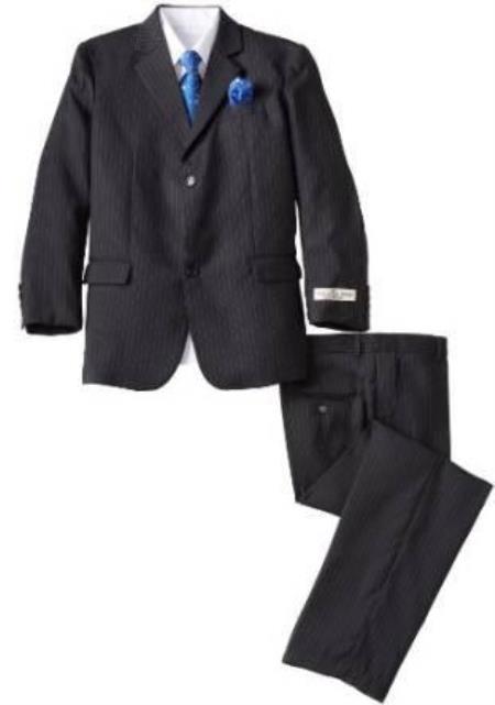 Boy's Black 5 Piece Boys Husky Suit