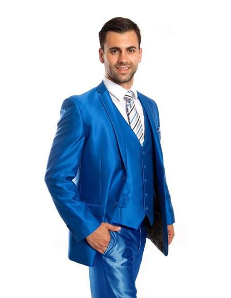 Men's  3 Piece Suit Slim Fit Blue Suit 