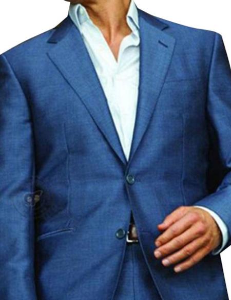 Men's 1 Button Blue Slim Fit Suit