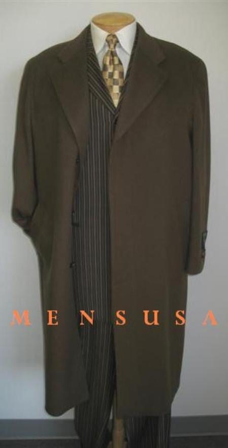 Man_Topcoats ~ overcoat Men's Full Length Chocolate brown