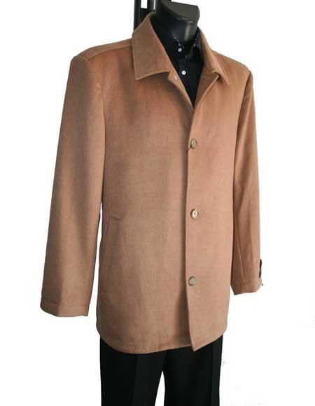 Mens Overcoat Mens Dress Coat 4 Button Camel Wool Blend Winter Designer Men's Wool Men's Peacoat Sale