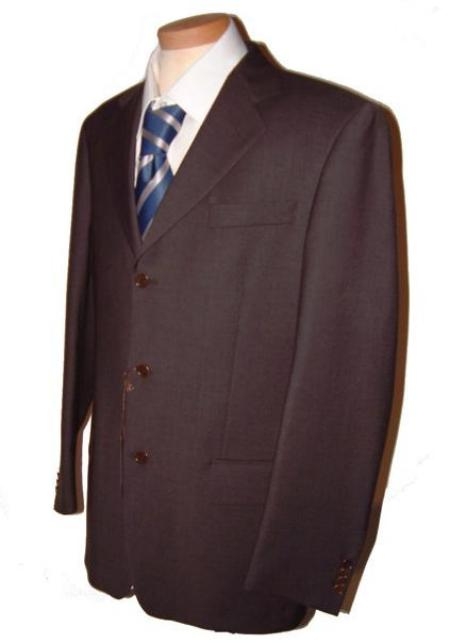 Dark CoCo Brown Men's Discount Dress Available In 2 Or Three ~ 3 Buttons Style Regular Classic Cut Cheap Priced Business Suits Clearance Sale For Men