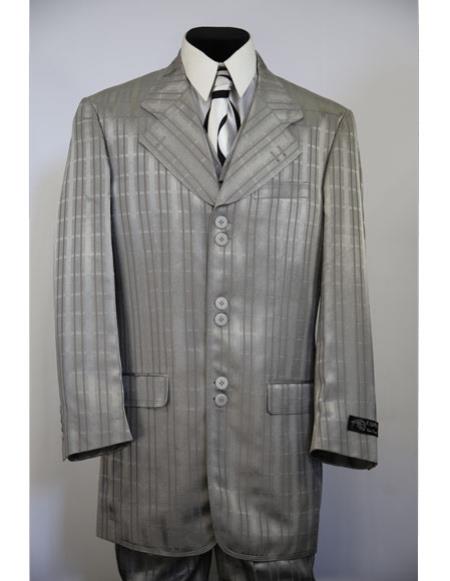 Men's stripe  gray long suit